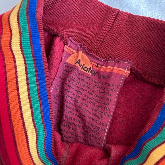 Aviator Nation Rainbow Rib Pocket Sweatpants - Claret - Picture 4 of 8